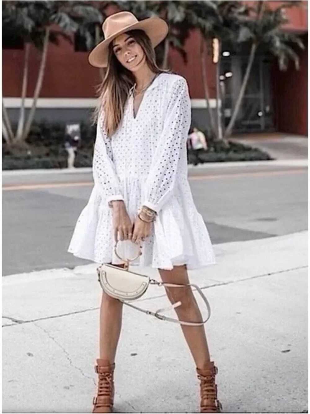 J.Crew Tiered Eyelet Dress - White Size Small